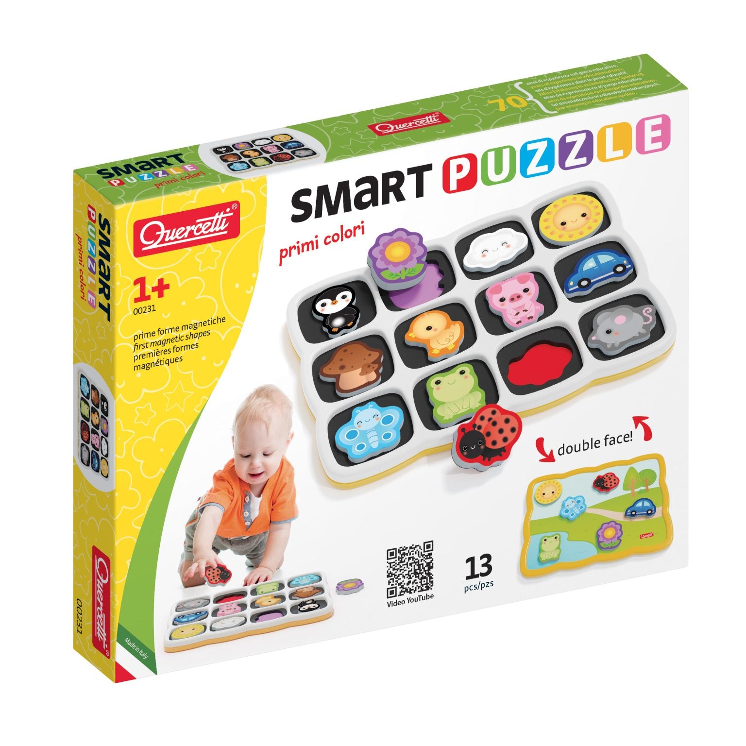 Quercetti | Smart Puzzle διπλής όψης 13pcs 1+