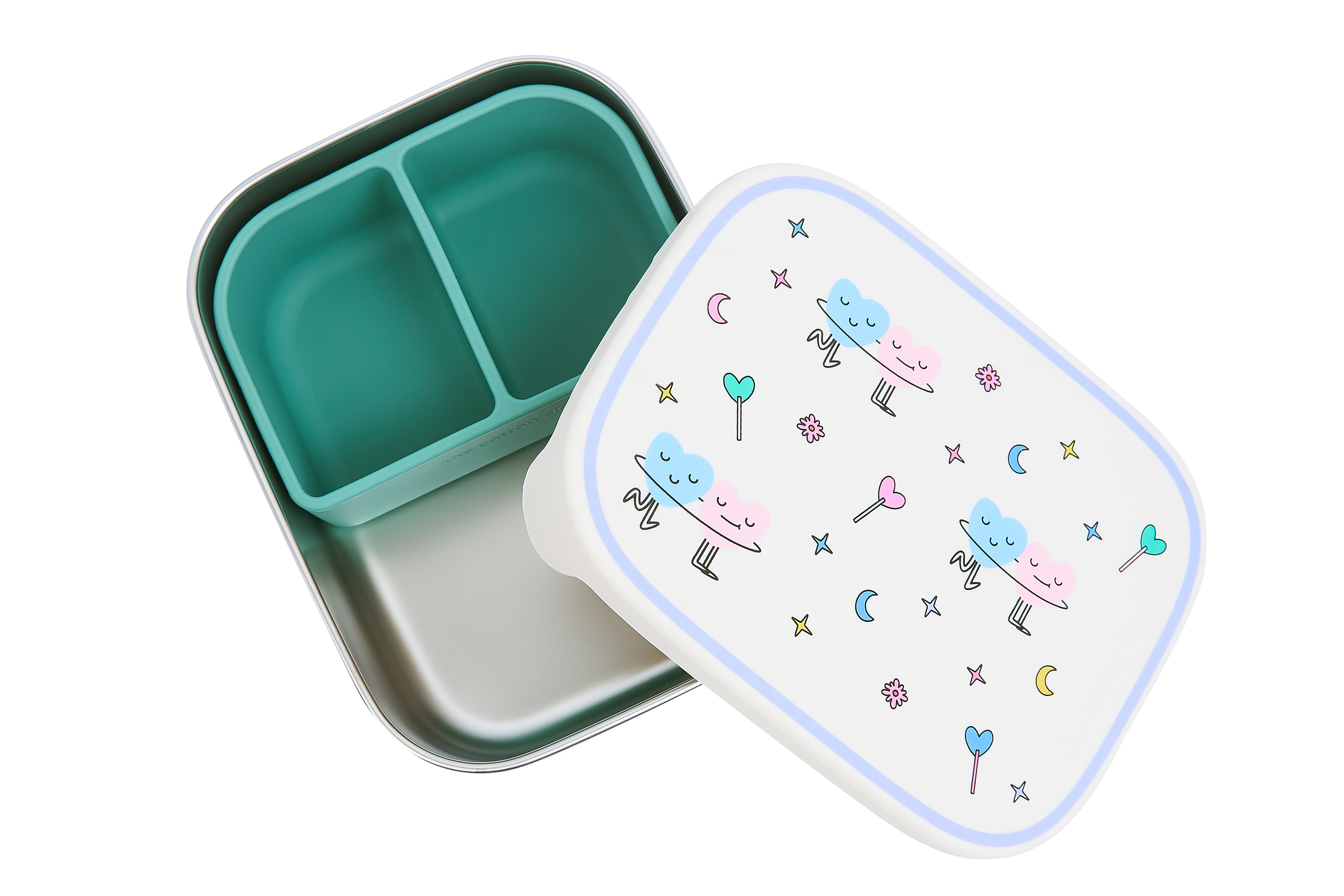 The Cotton Cloud | Stainless steel lunchbox with removable compartments Dancing Hearts