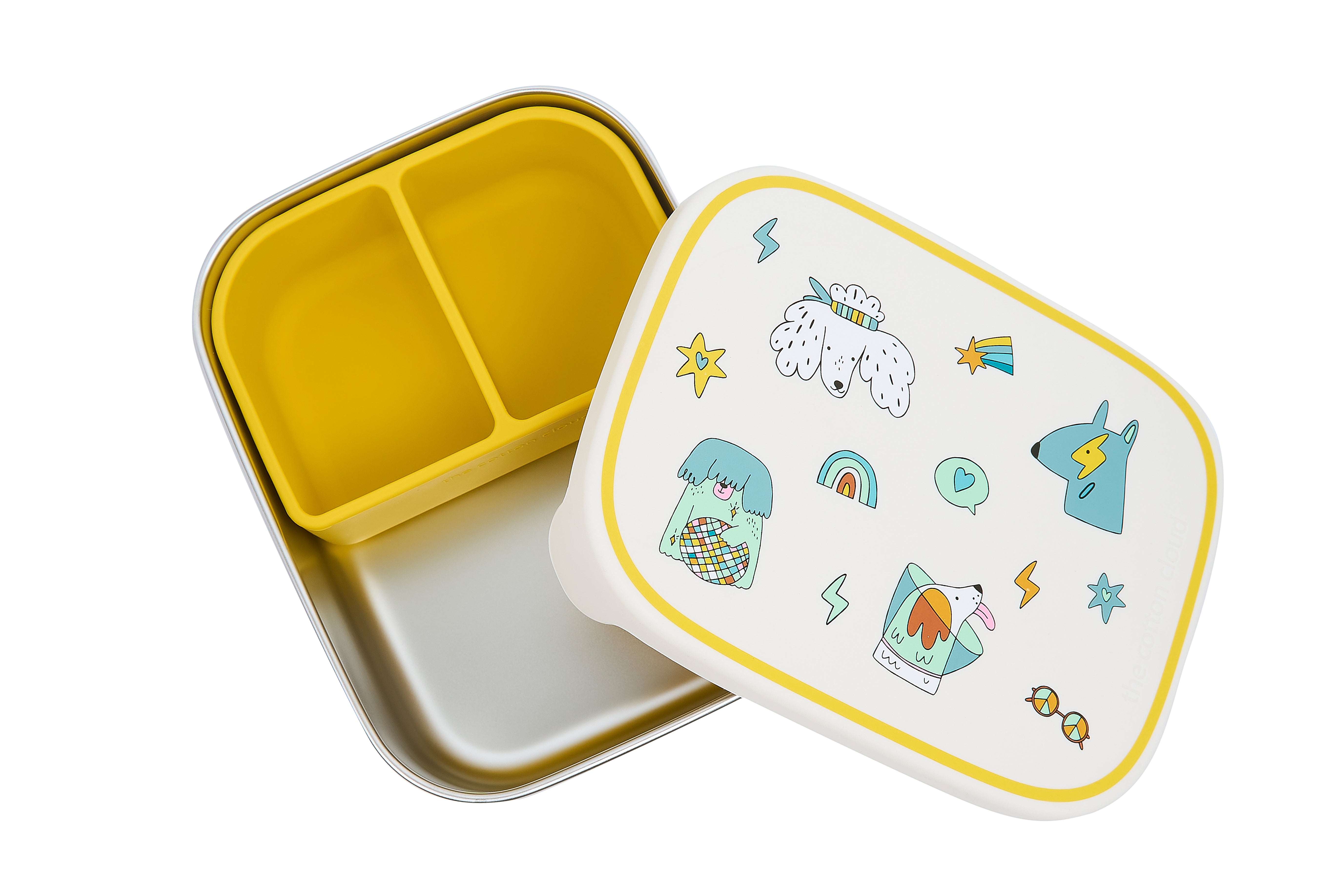 The Cotton Cloud | Stainless steel lunchbox with removable compartments Funky Dogs
