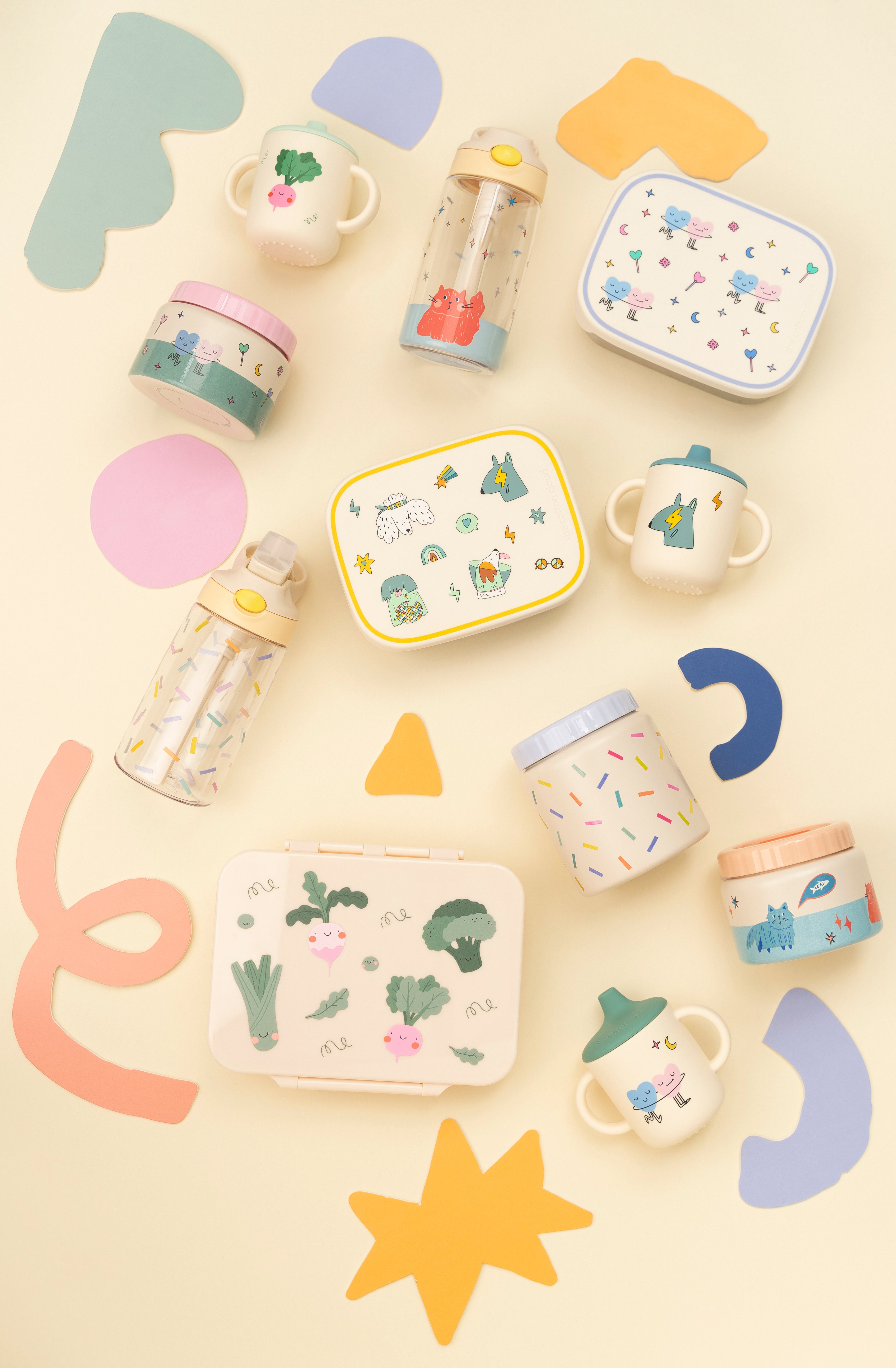 The Cotton Cloud | Stainless steel lunchbox with removable compartments Dancing Hearts