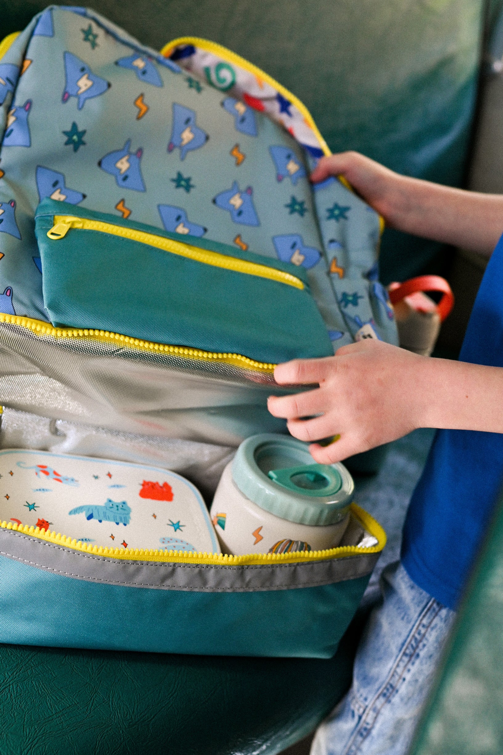 The Cotton Cloud | Stainless steel lunchbox with removable compartments Meowtiful Cats