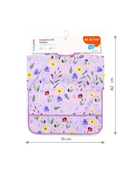 BabyOno | Αδιάβροχη σαλιάρα με μακρύ μανίκι 6m+ Garden