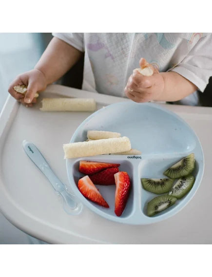Baby Ono | Πιάτο σιλικόνης με βεντούζες και χωρίσματα- Μπλε