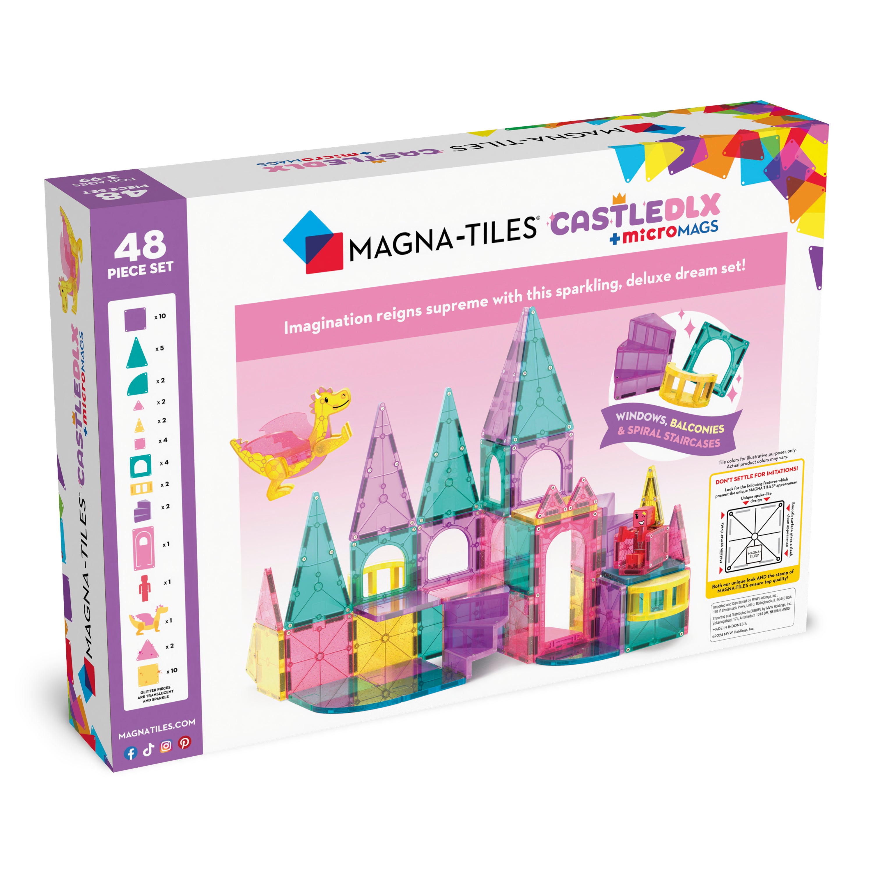 Magna-Tiles | Μαγνητικά Πλακίδια Castle DLX 48-Piece Set