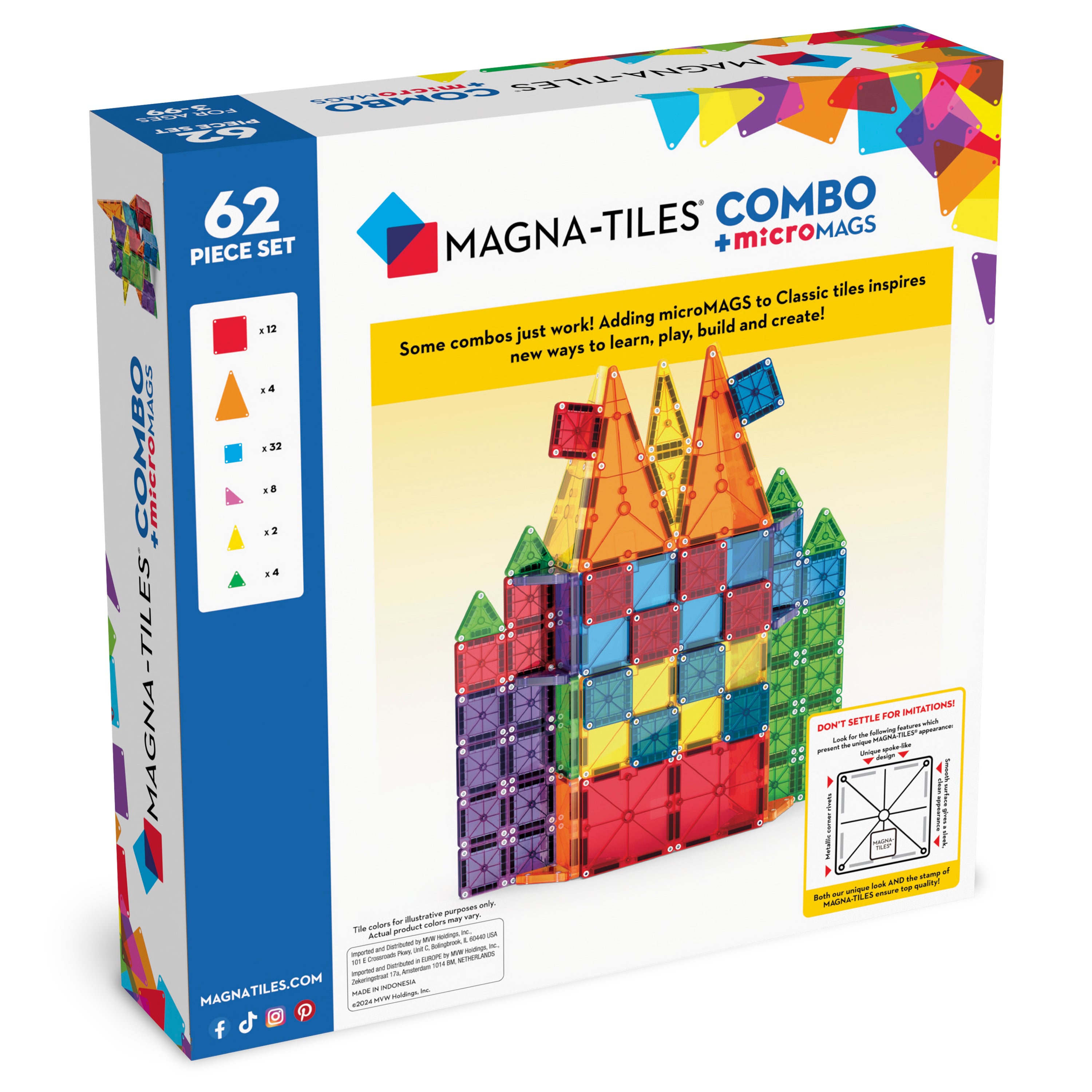 Magna-Tiles | Μαγνητικά Πλακίδια Combo 62-Piece Set