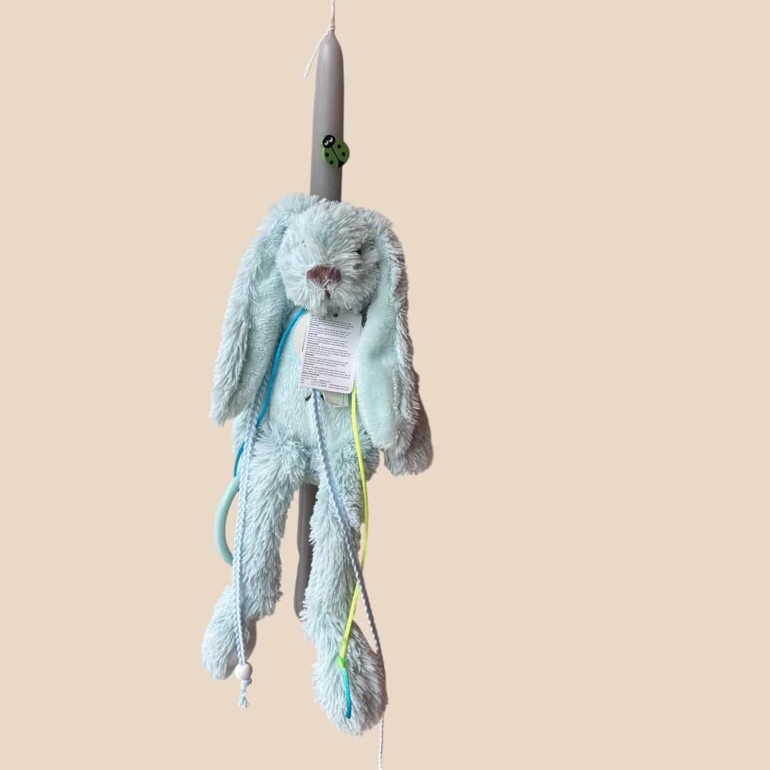 Handmade Easter Candle with Mint Baby and Ring Plush Toy