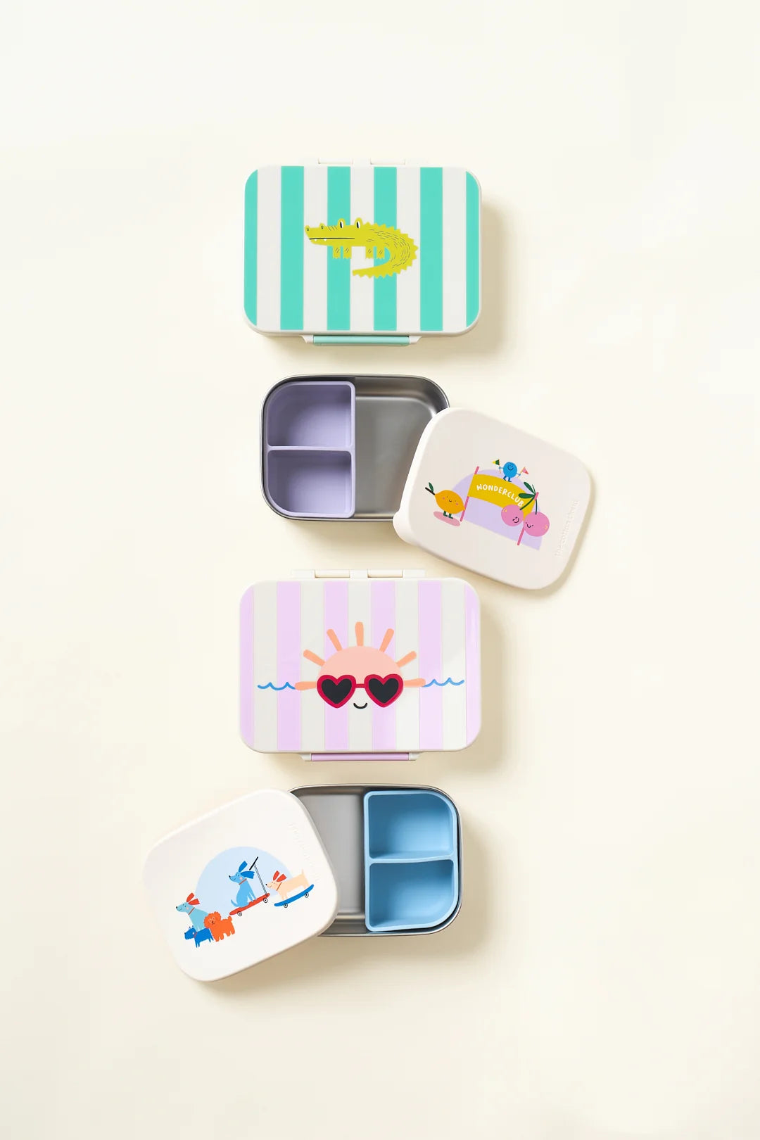 The Cotton Cloud | Stainless steel lunchbox with removable compartments Croc Rock