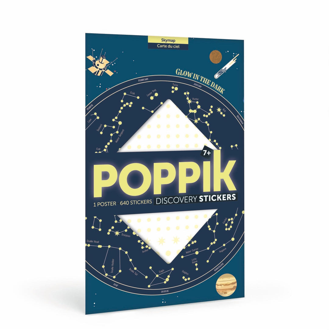 Poppik| Μεγάλο Πόστερ με 640 αυτοκόλλητα – Φωσφορίζοντα Άστρα