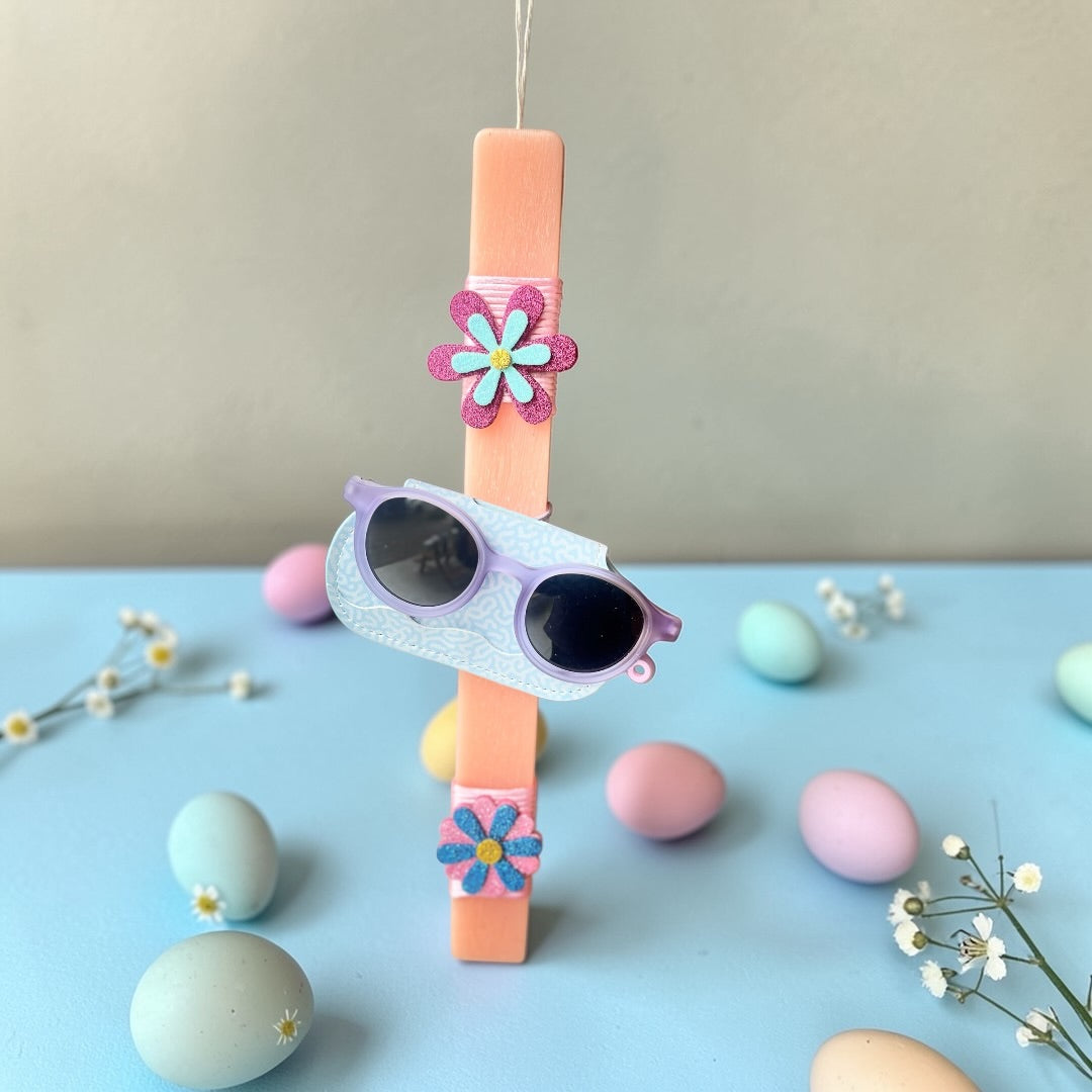 Handmade Easter Candle with Purple Sunglasses by Olivio & Co (Age 3-5 years Old)