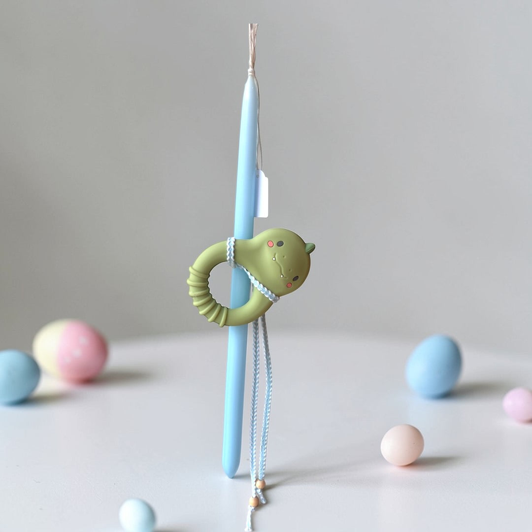 Easter Candle with Tiger Tribe Dino Silicone Teether