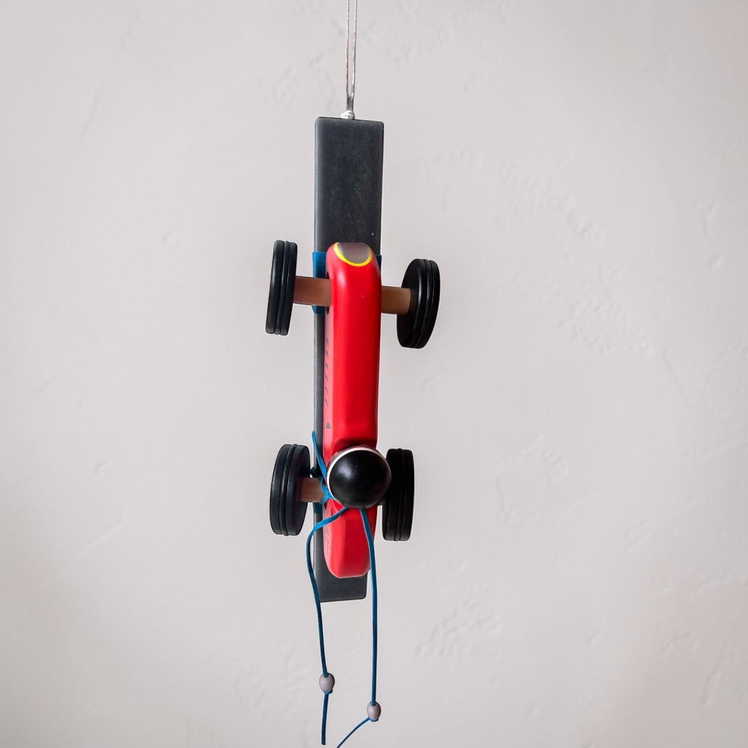 Easter Candle with Classic World Wooden Car Red