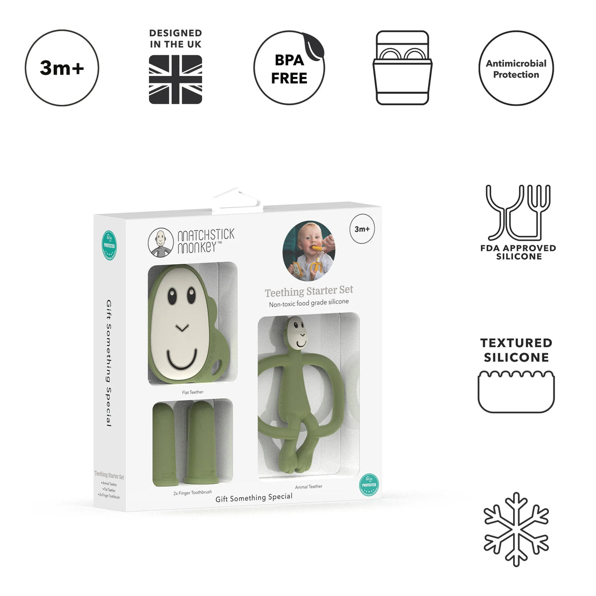 Matchstick Monkey | Teething starter set Olive