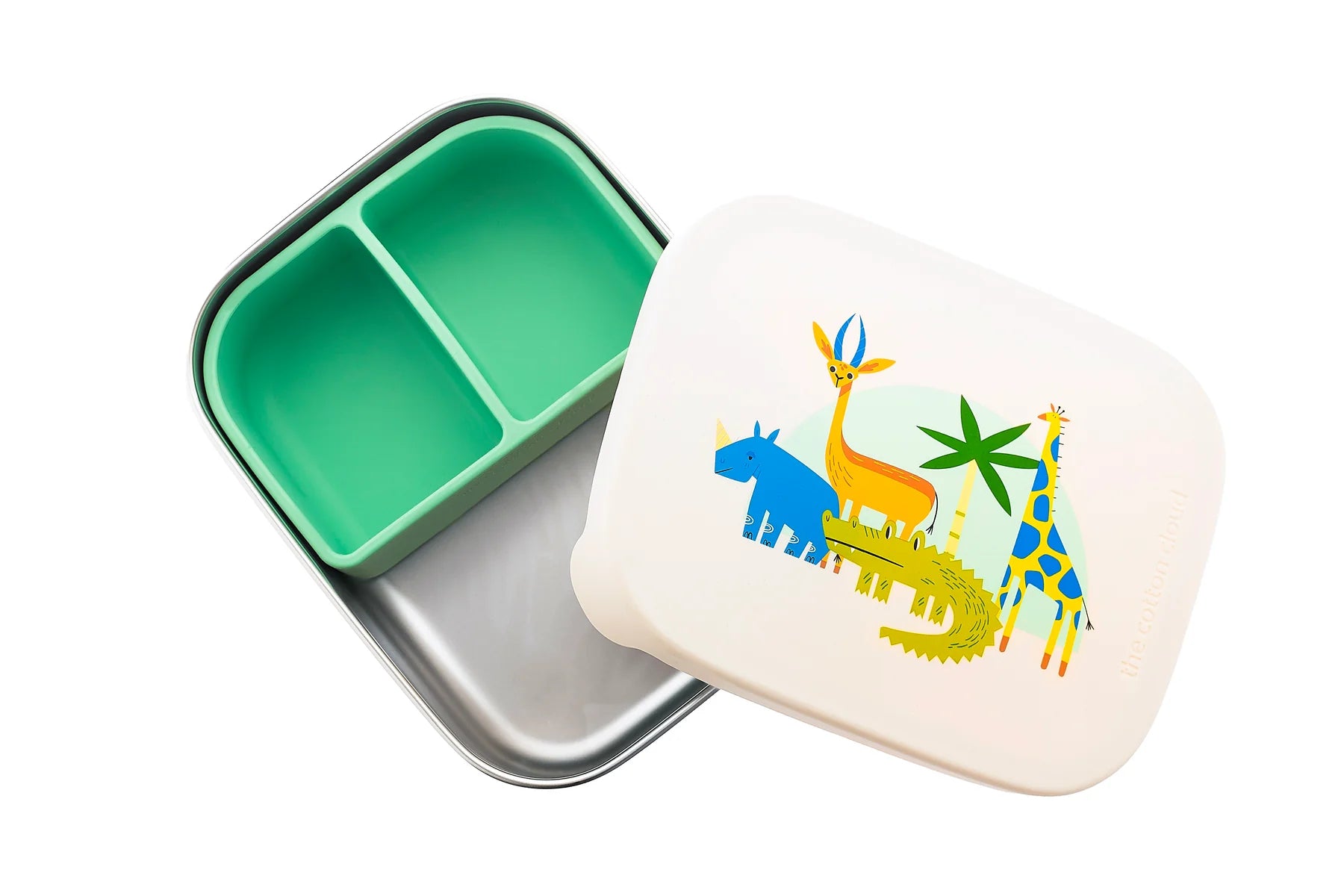 The Cotton Cloud | Stainless steel lunchbox with removable compartments Croc Rock