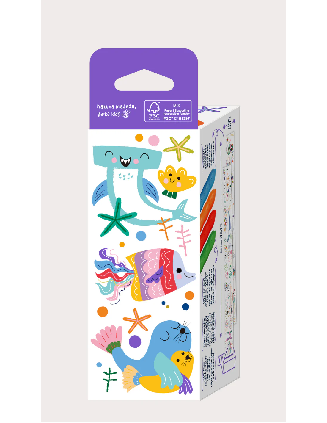 Haku Yoka | Art to go - mini coloring roll kit - Sealife