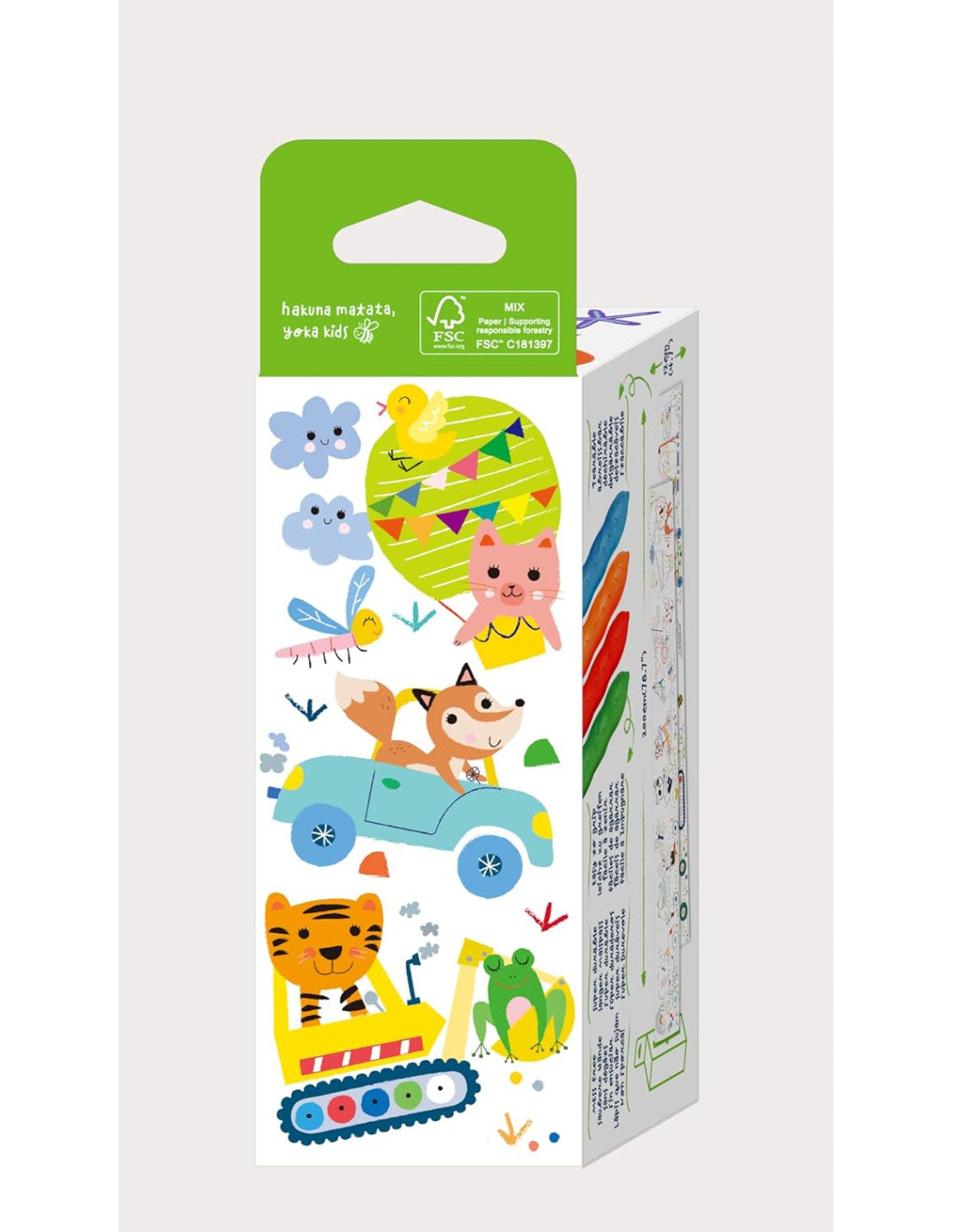 Haku Yoka | Art to go - mini coloring roll kit - Vehicles