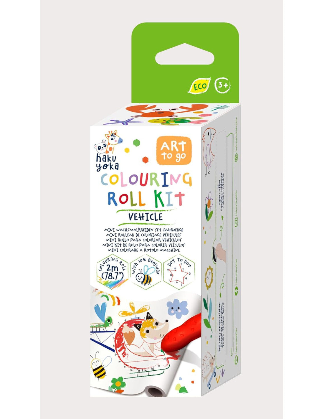 Haku Yoka | Art to go - mini coloring roll kit - Vehicles
