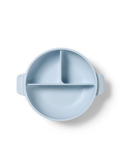 Baby Ono |Πιάτο σιλικόνης με 3 θέσεις, καπάκι & βάση με βεντούζα - Μπλε