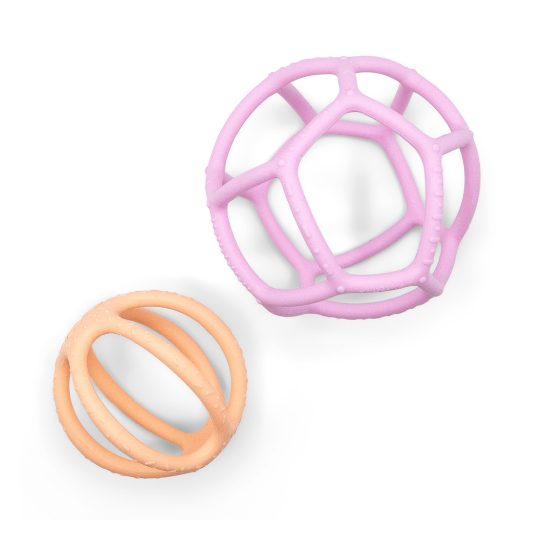 Jellystone Designs | Two In One Teething Ball Pink