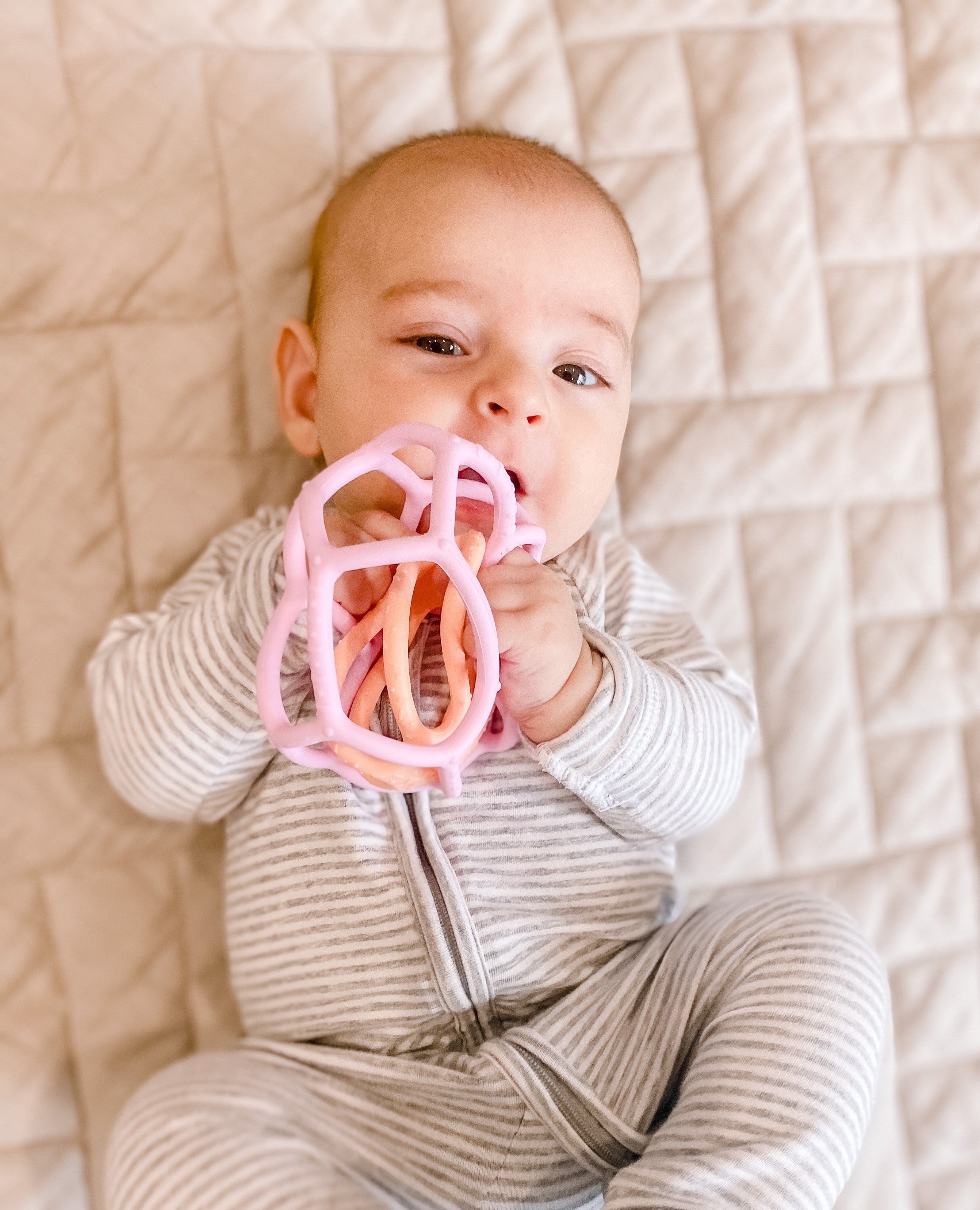 Jellystone Designs | Two In One Teething Ball Pink