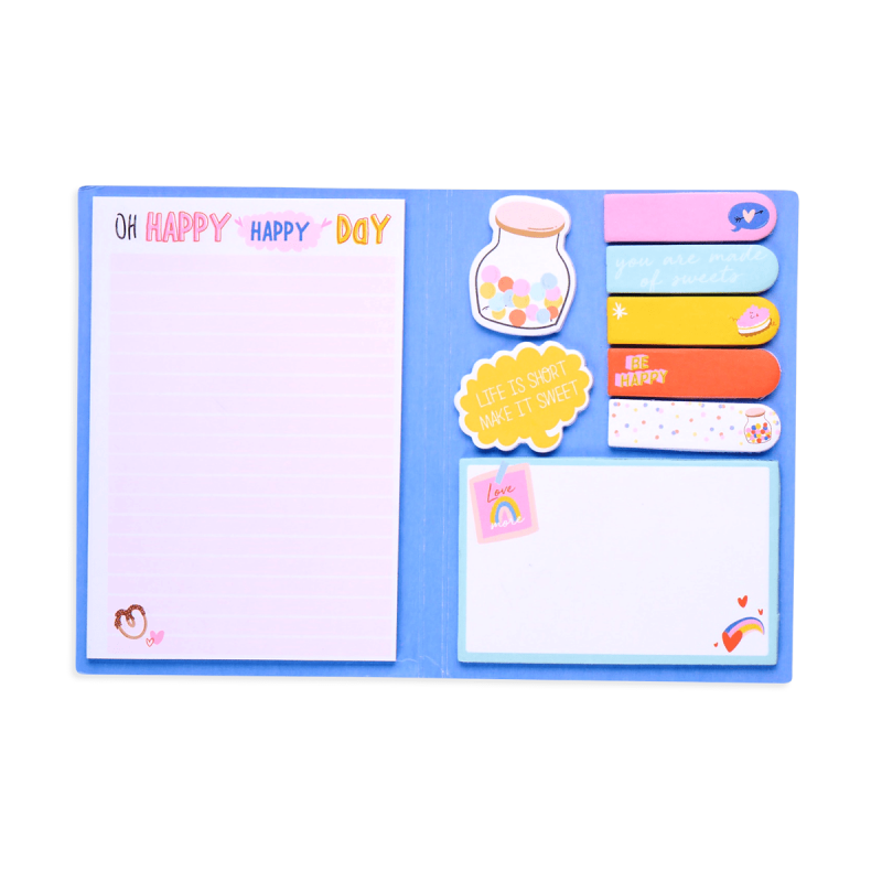 OOLY |  Side Notes Sticky Tab Note Pad - Happy Day