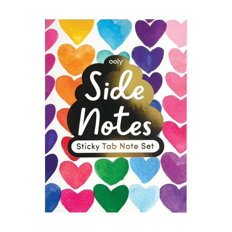 OOLY | Side Notes Sticky Notes Tab Sets - Rainbow Hearts