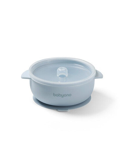 Baby Ono | Μπολάκι σιλικόνης με λαβές, καπάκι & βάση με βεντούζα - Μπλε