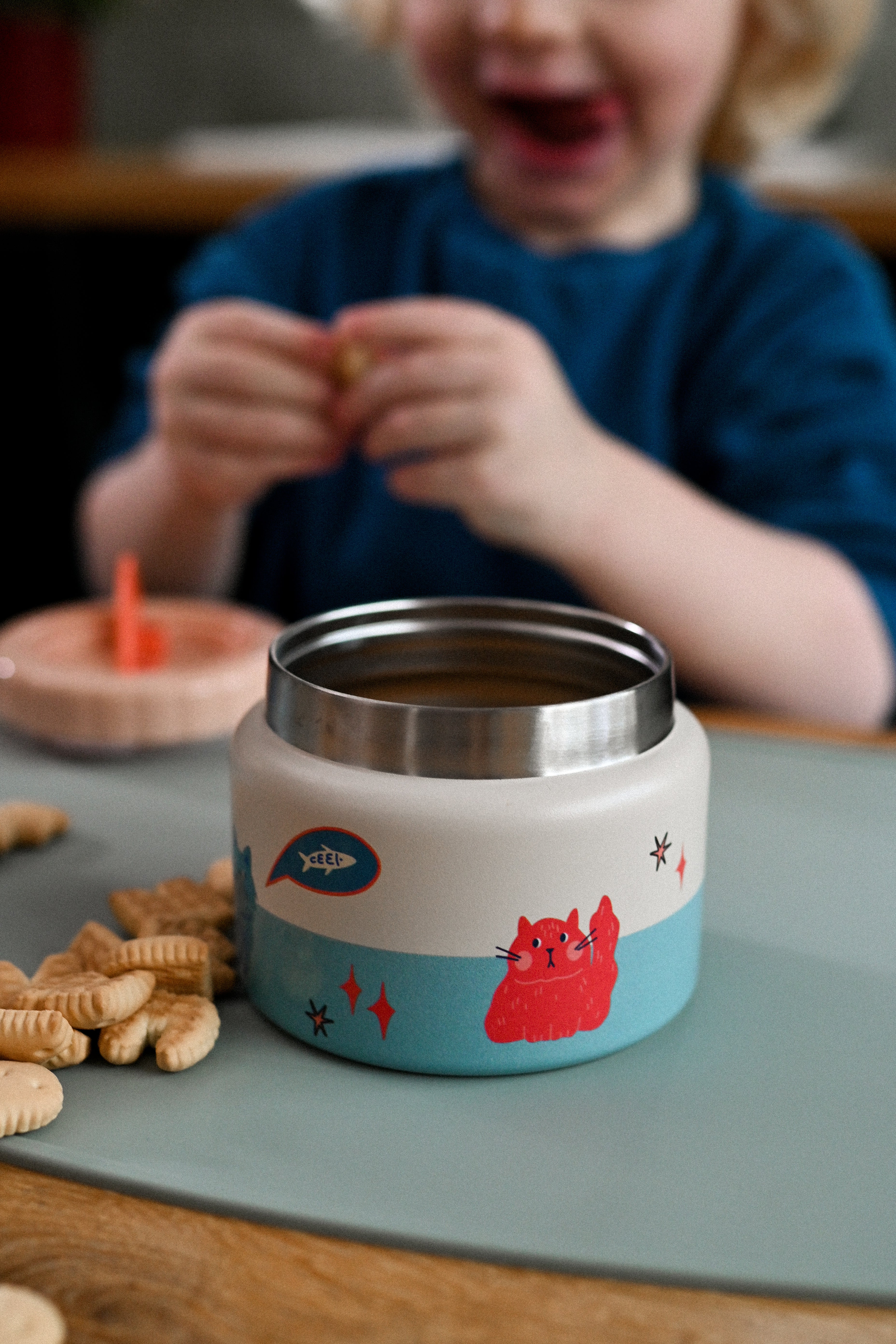 The Cotton Cloud | Stainless Steel Thermo Food Jar 350ml Meowtiful Cats