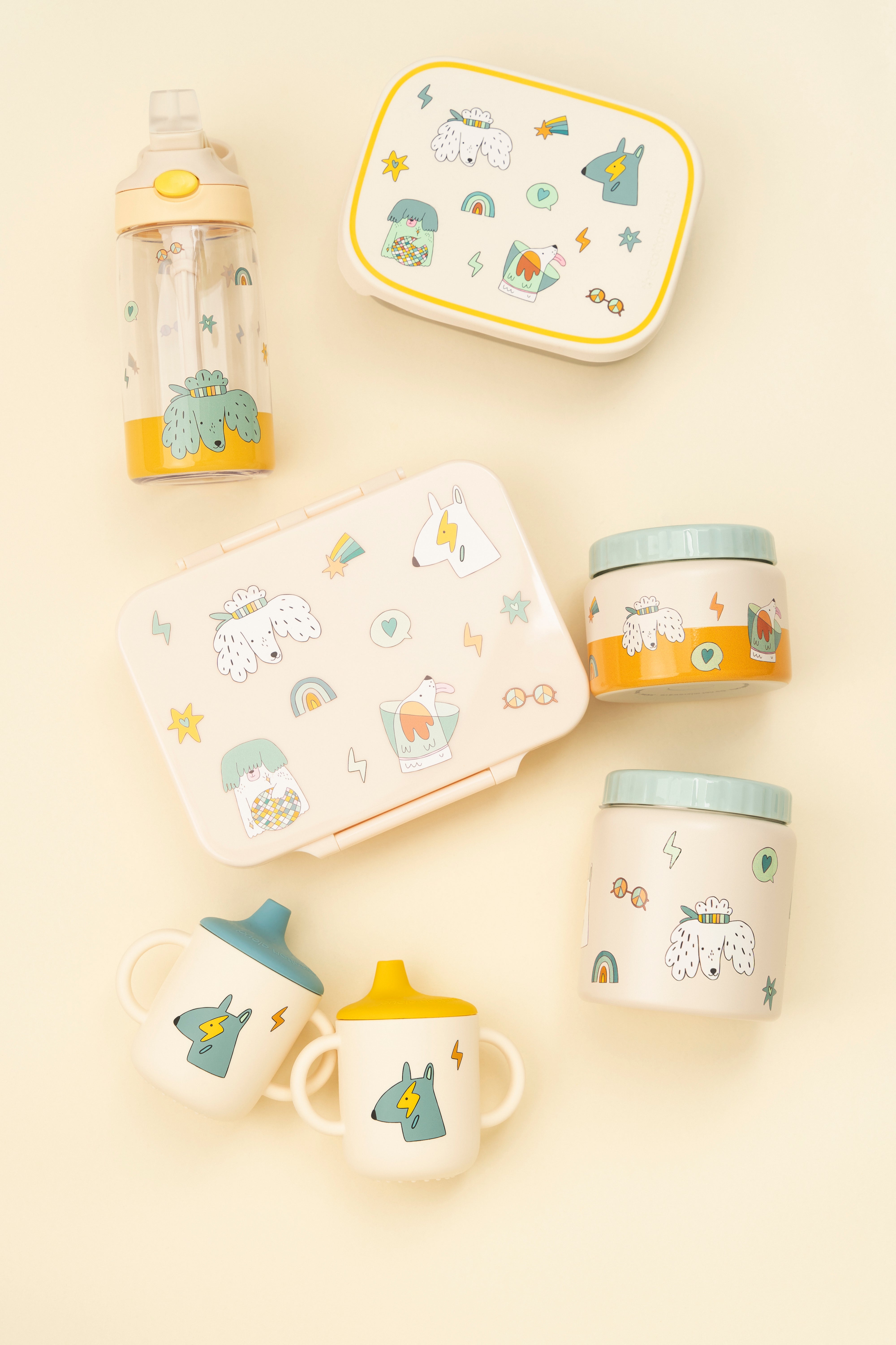 The Cotton Cloud | Stainless steel lunchbox with removable compartments Funky Dogs