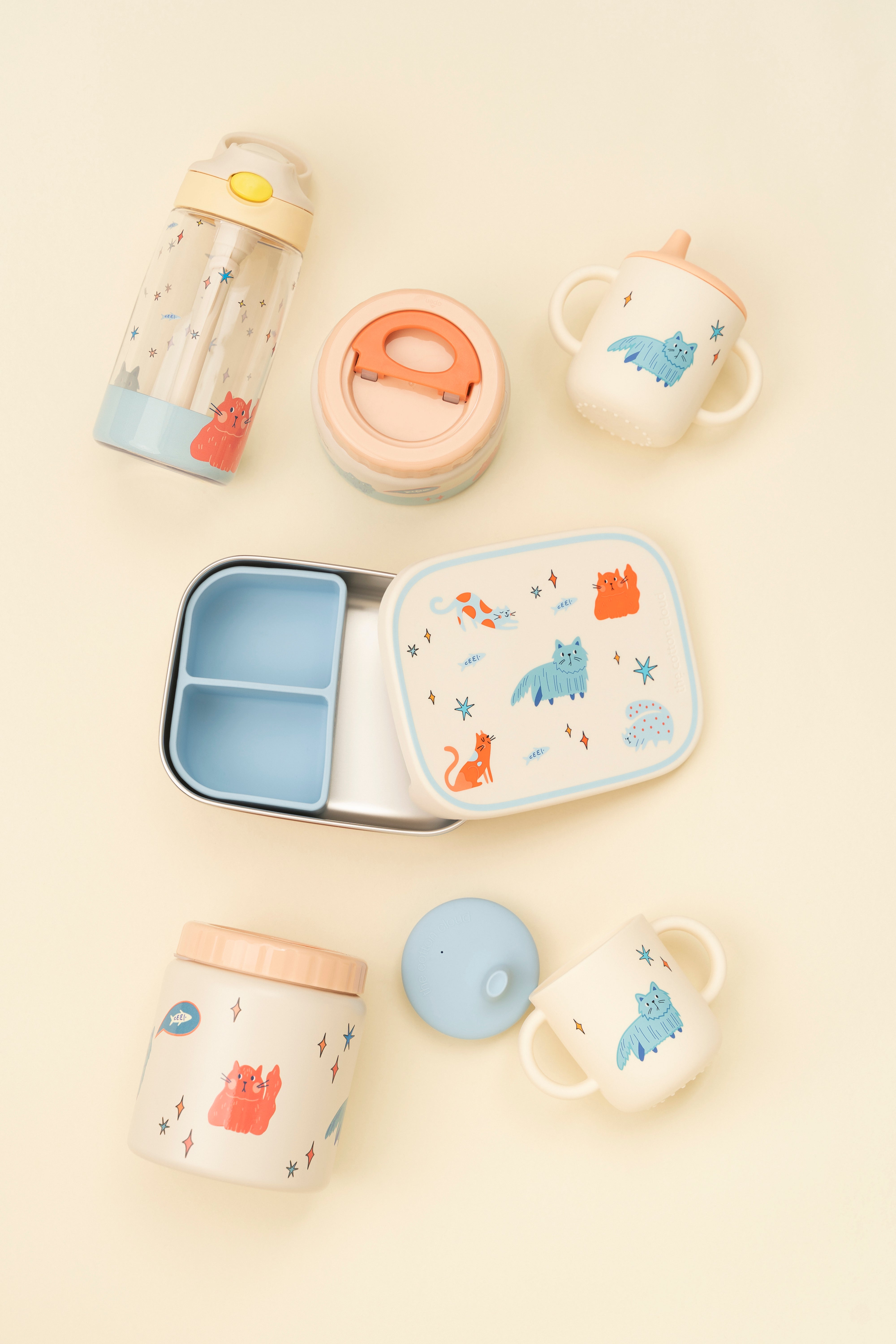 The Cotton Cloud | Stainless Steel Bottle Meowtiful Cat