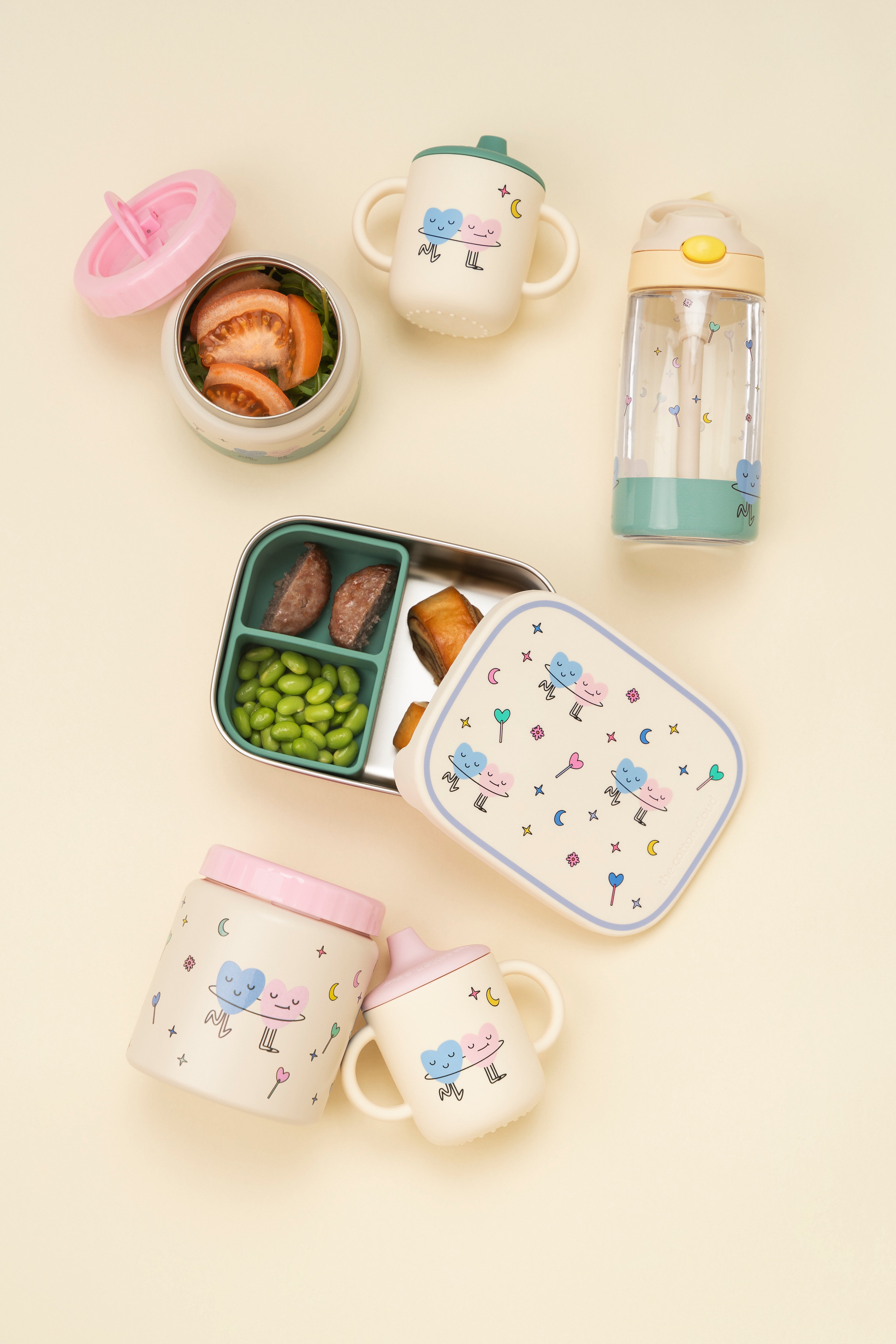 The Cotton Cloud | Stainless Steel Thermo Food Jar 350ml Dancing Hearts