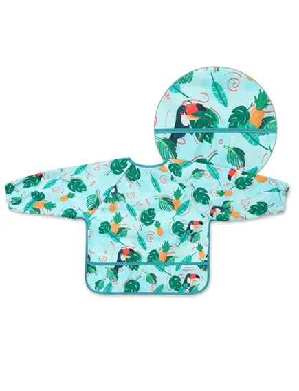 BabyOno | Αδιάβροχη σαλιάρα με μακρύ μανίκι 6m+ - Toucans