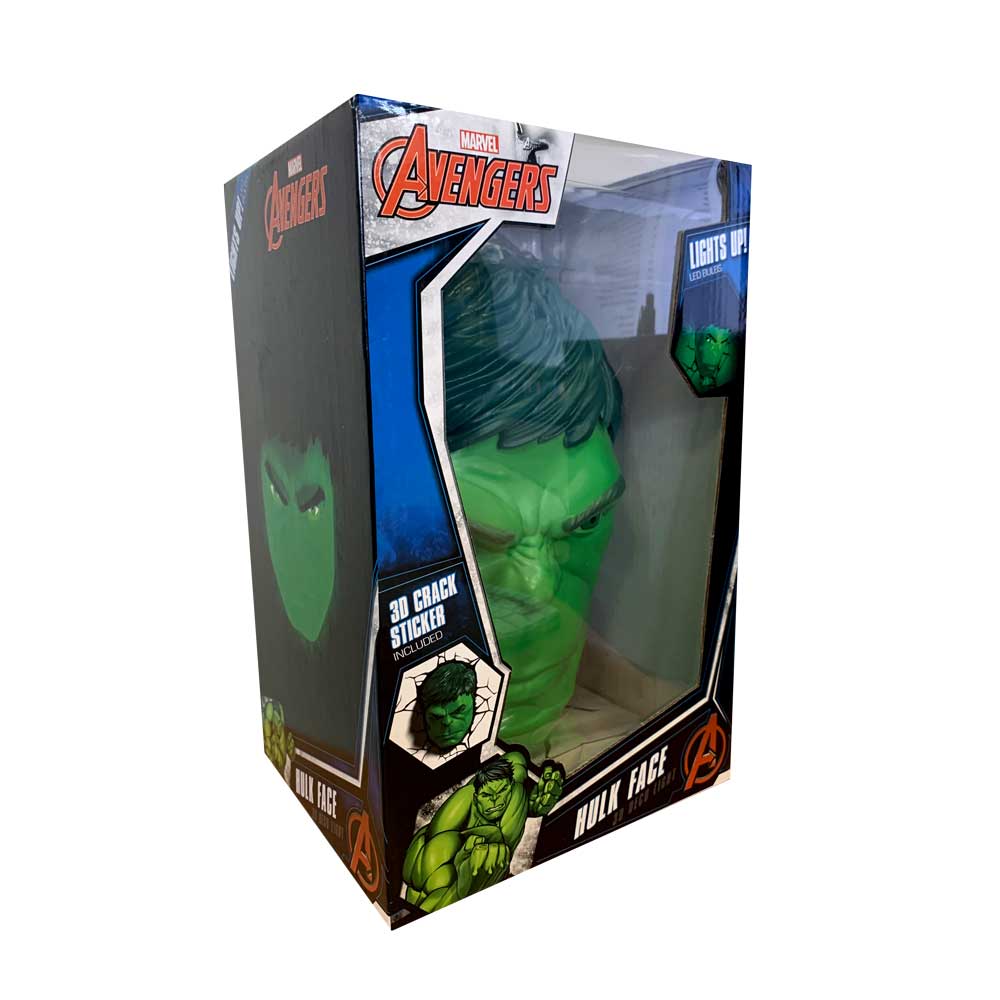 3D Light  | Marvel Hulk Face 3D Φωτισμός για Παιδικό Δωμάτιο