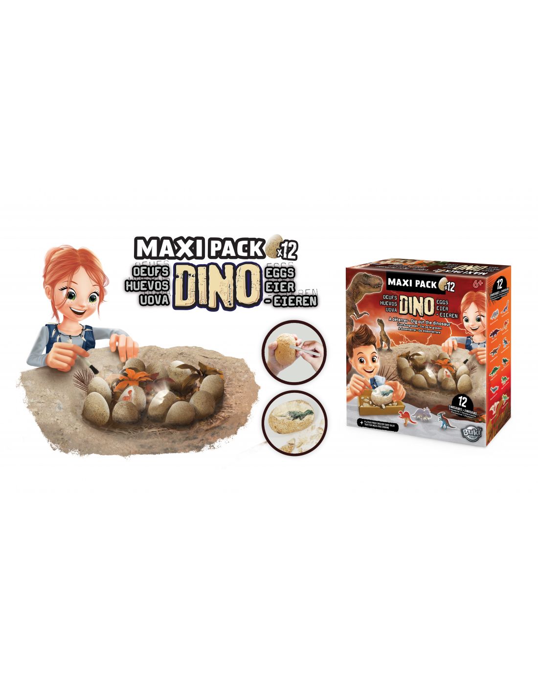 BUKI | Dino Mega Egg Maxi Εκπαιδευτικό Παιχνίδι Ανασκαφή Δεινοσαύρων για 6+ Ετών