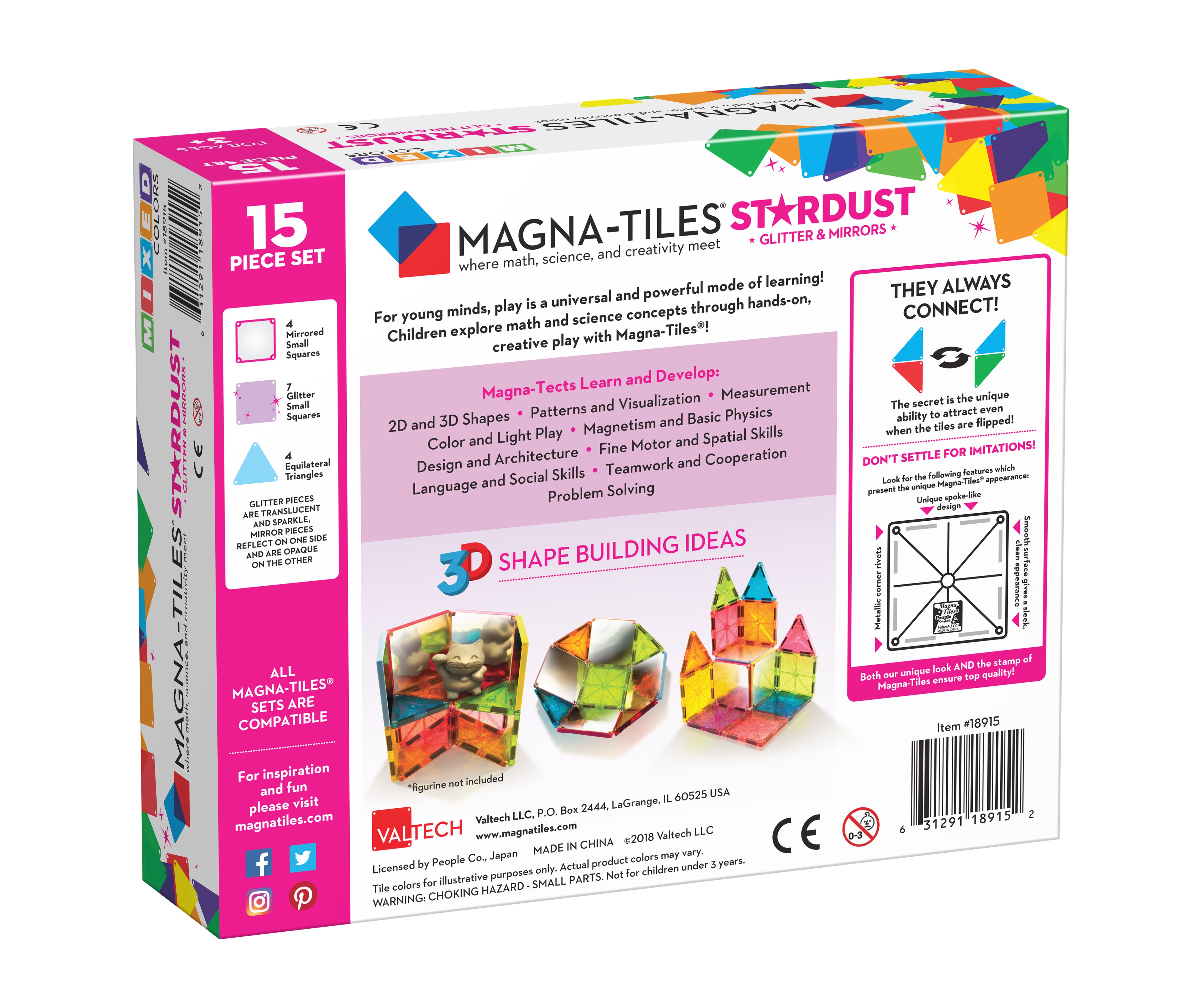 Magna-Tiles | Μαγνητικά Πλακίδια Stardust 15 piece