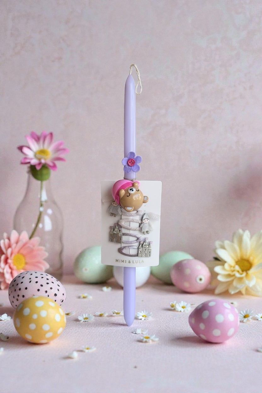 Handmade Easter Candle with Mimi and Lula Hair Clips and Martinelia Lip Balm