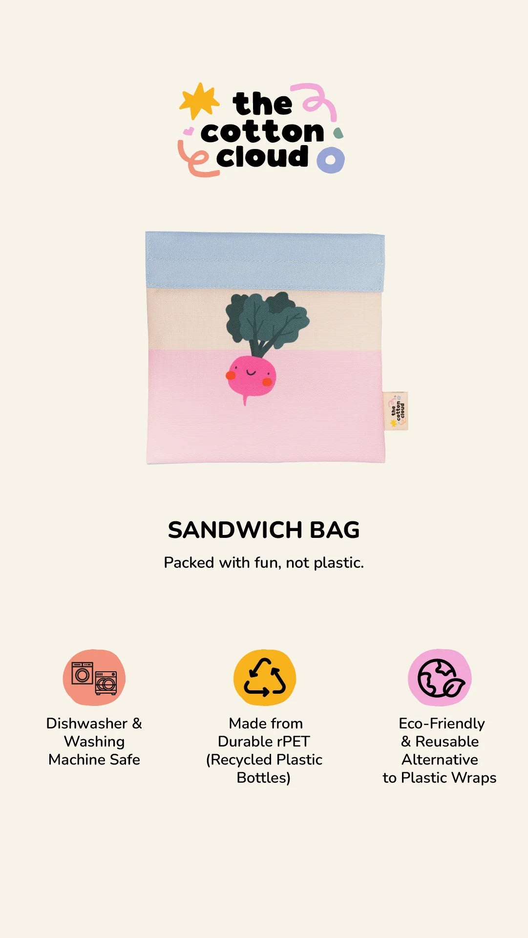 The Cotton Cloud | Sandwich Bag Croc Rock