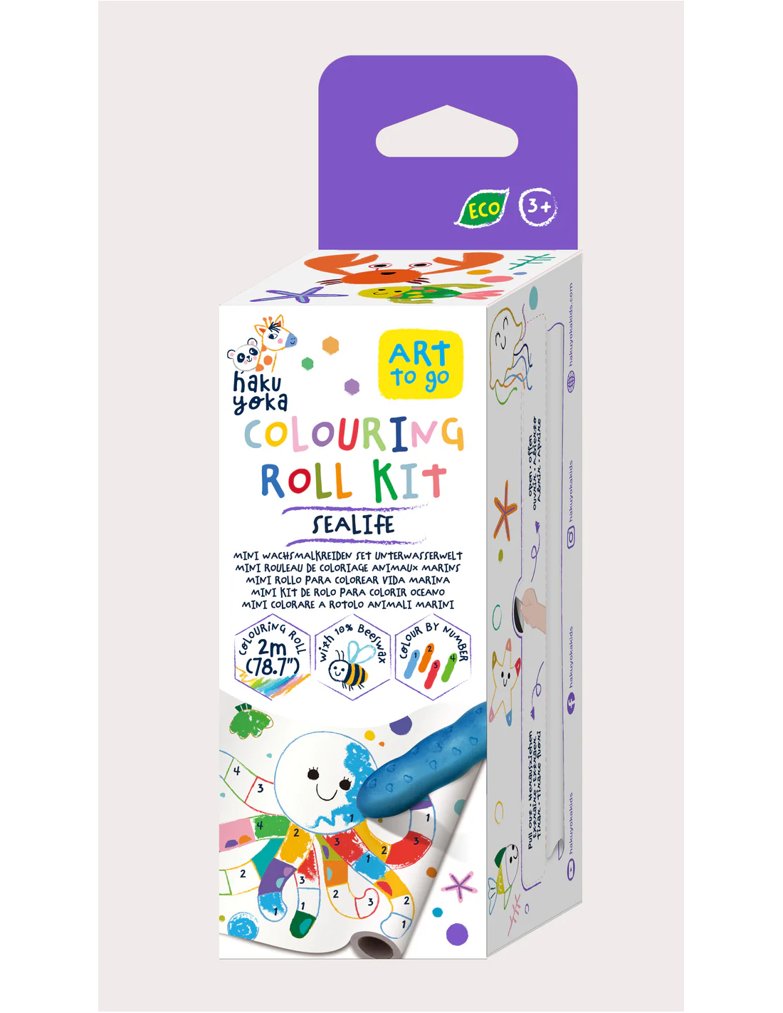 Haku Yoka | Art to go - mini coloring roll kit - Sealife