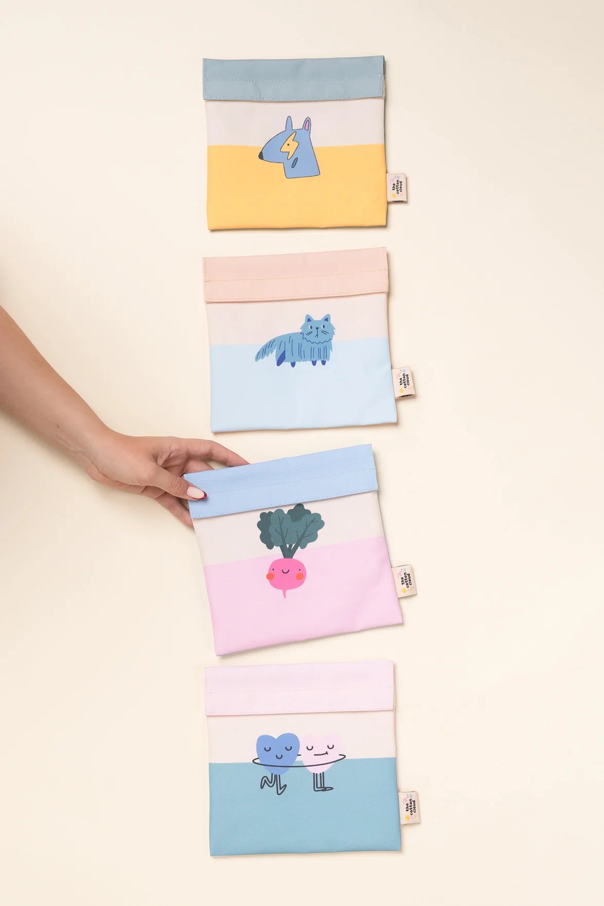 The Cotton Cloud | Sandwich Bag Dancing Hearts