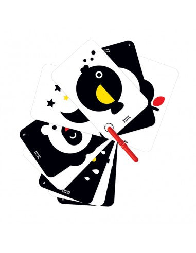 Banana Panda | High Contrast Flash Cards on a ring 0m+