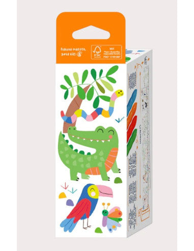 Haku Yoka | Art to go - mini coloring roll kit - Safari