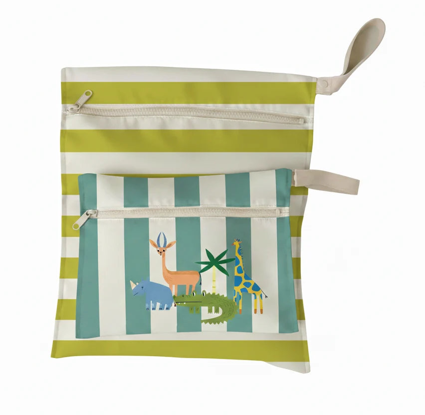 The Cotton Cloud | Waterproof Wet Bags Set of 2 Croc Rock