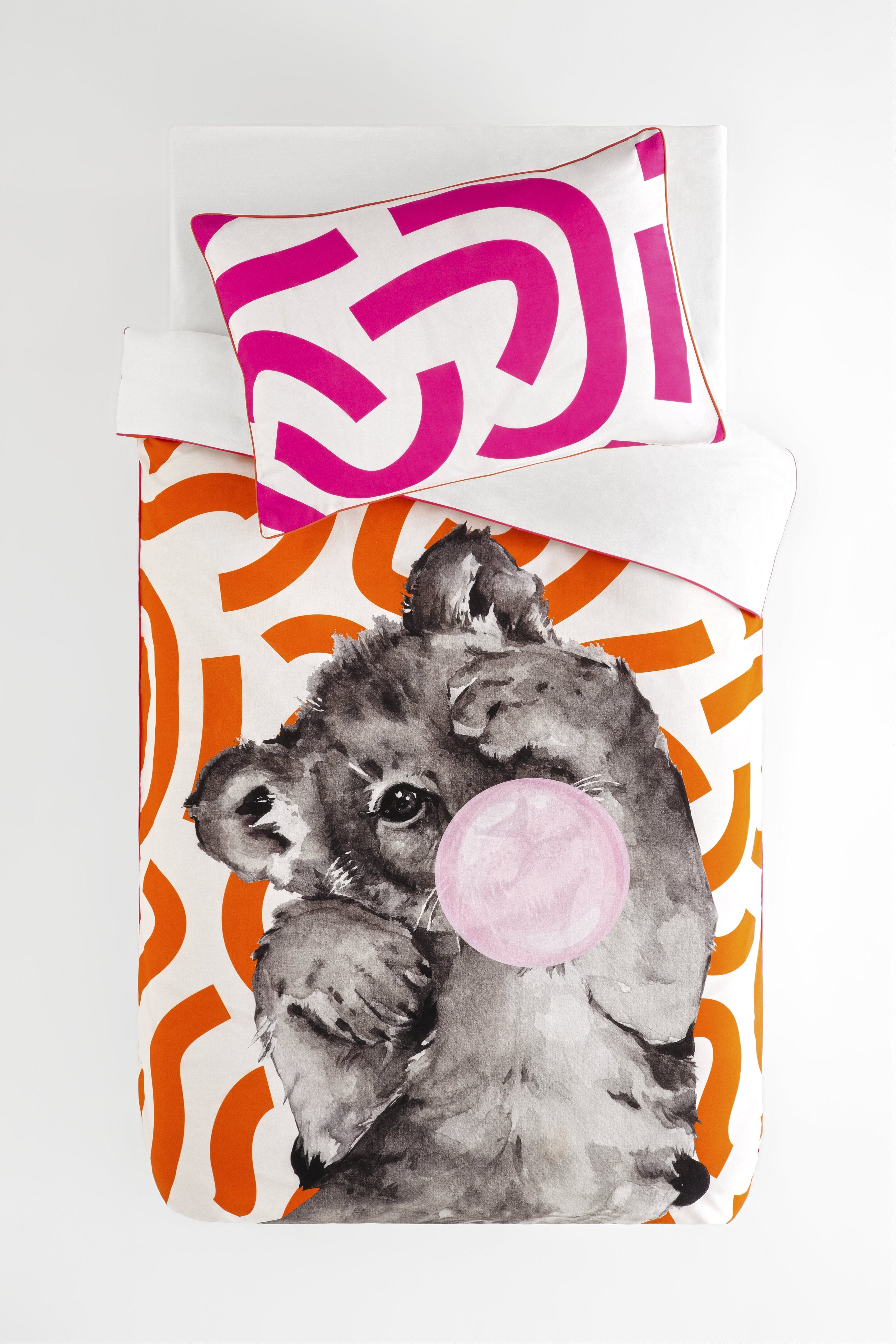 Hibboux | Bubble Gum Lion Duvet Cover Set 