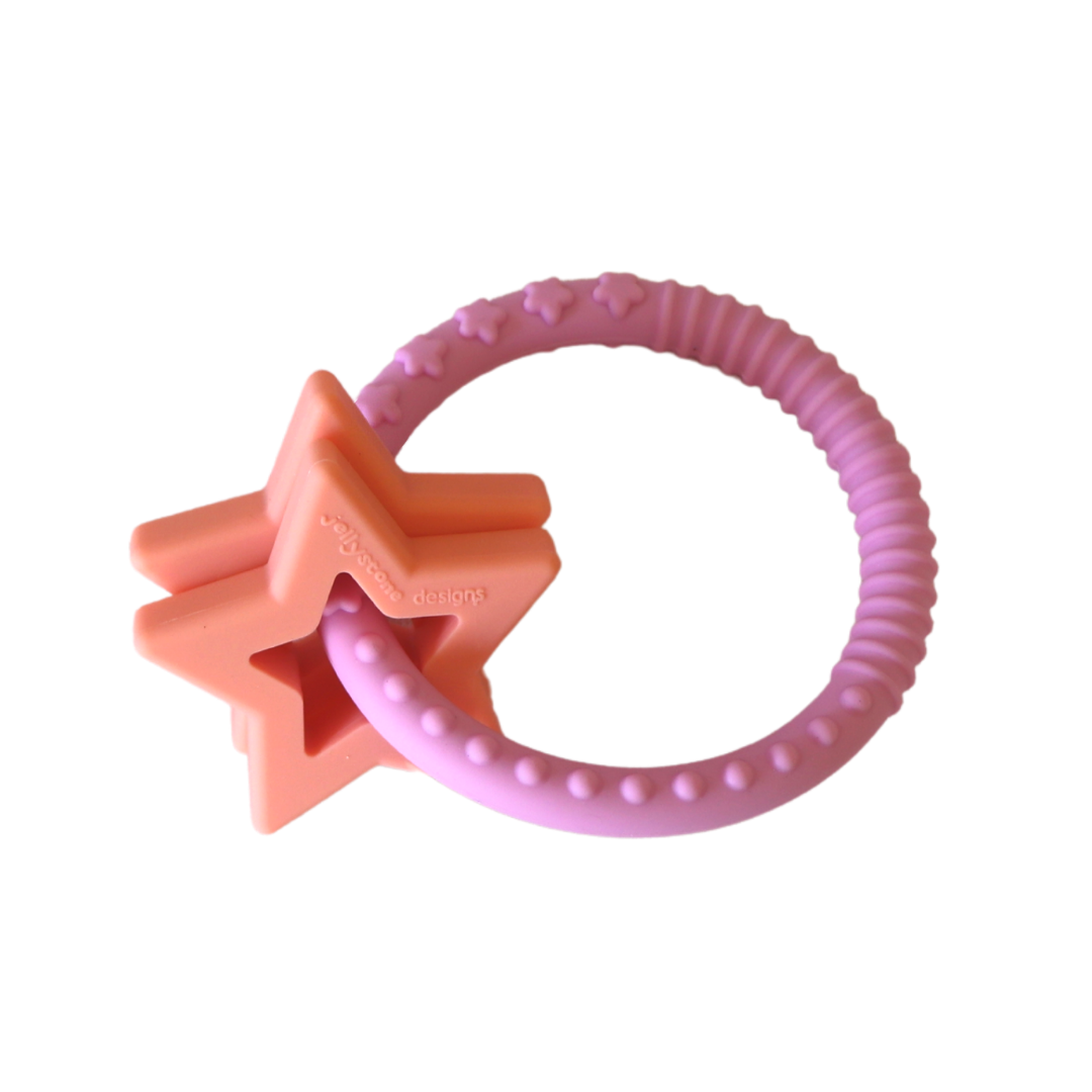 Jellystone Designs | Teething Ring with Pink Stars